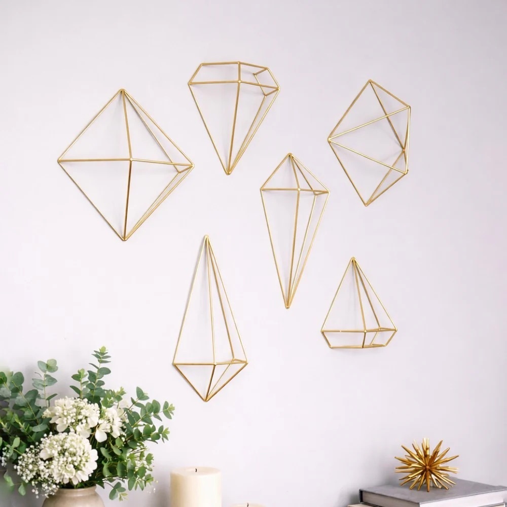 Geometric Gold Wall Decor Set